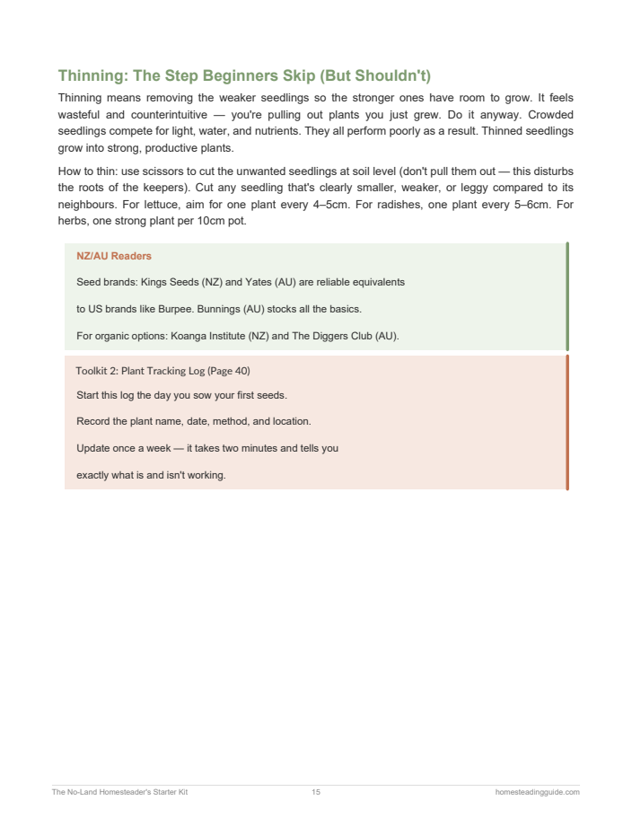 Starter Kit beginner growing guidance page